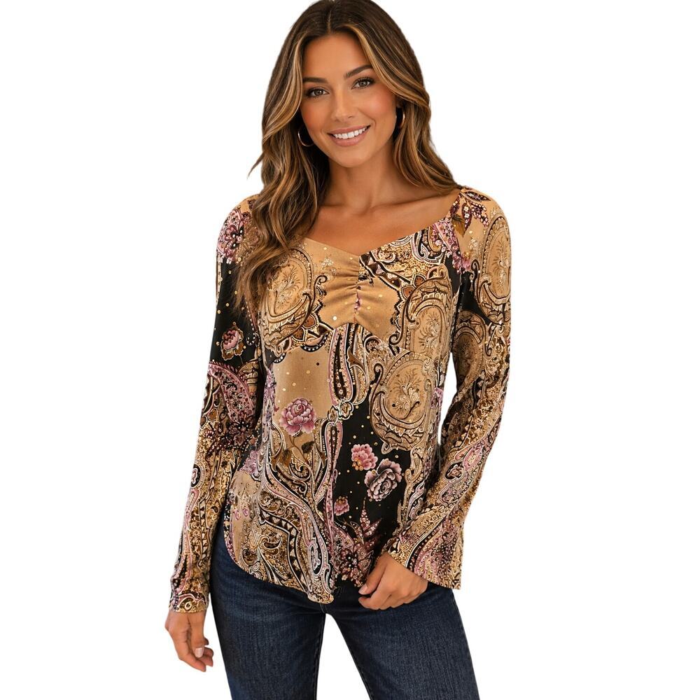 NWT INC int. Y2k off shoulder bling geometric flashy careee casual party top S